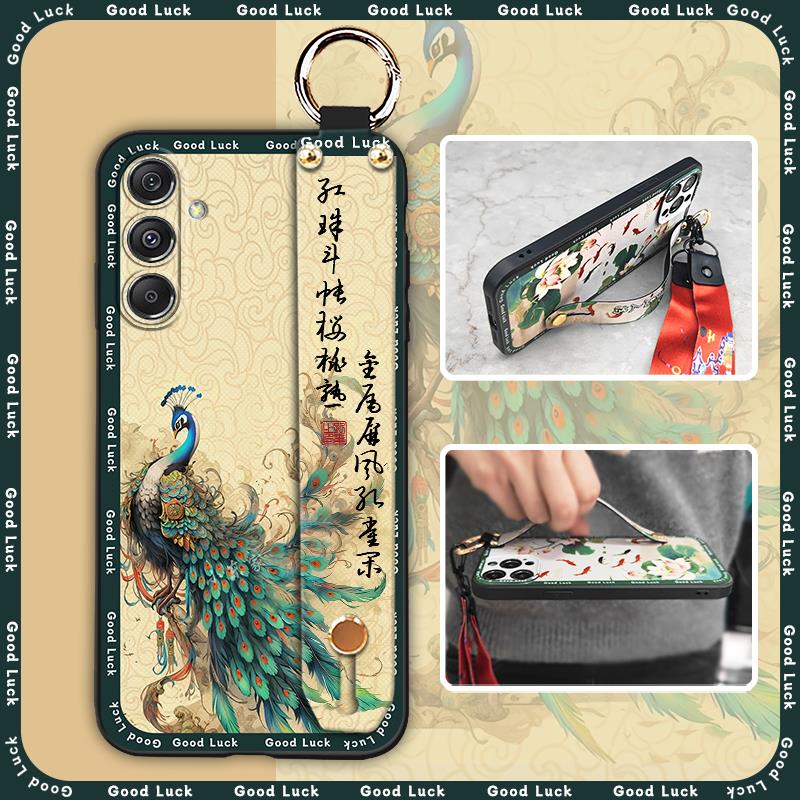 ring Anti-dust Phone Case For OPPO Reno12 5G Global Phone Holder old lady Dirt-resistant Waterproof fashion Wrist Strap