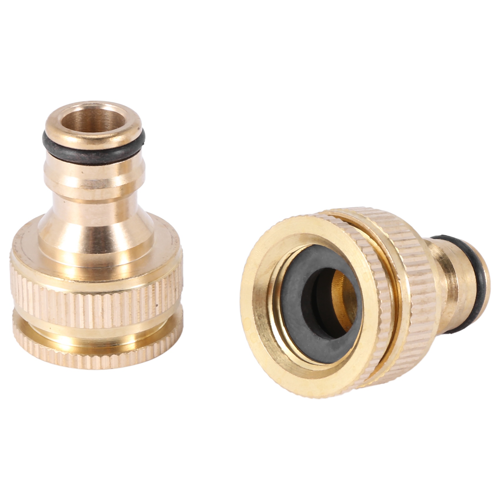 2 Pack Brass Garden Hose/Tap Connector 1/2 Inch and 3/4 Inch 2-in-1