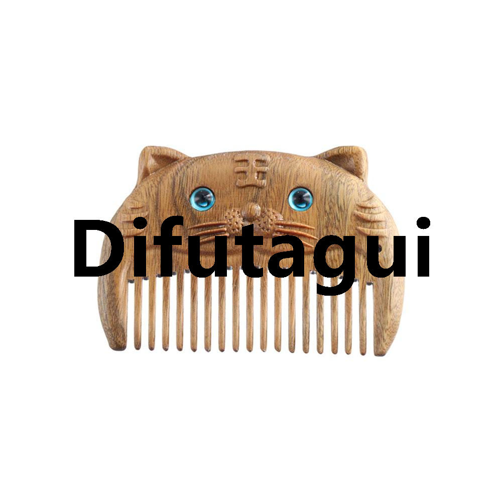 Difutagui Wooden comb fine tooth zodiac chinese scalp hairdressing hairstyle acupuncture point 2025 New animal flow su zodiac ebony carved head massager pocket comb massage comb
