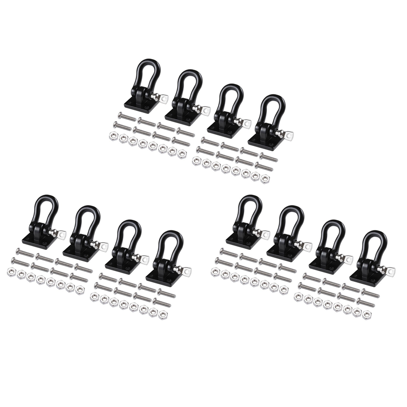 NAMUNY 12Pcs Metal Trailer Towing Buckle Tow Hooks Shackles for 1/10 RC Crawler Car TRX4 Axial SCX10 D90