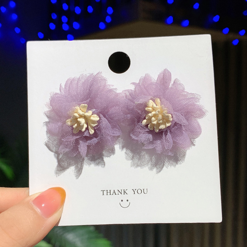 【Special offer】Fantasy Purple Earrings Female Super Fairy Flower Simple Summer Earrings 2022 New Fashionable Elegant Earrings