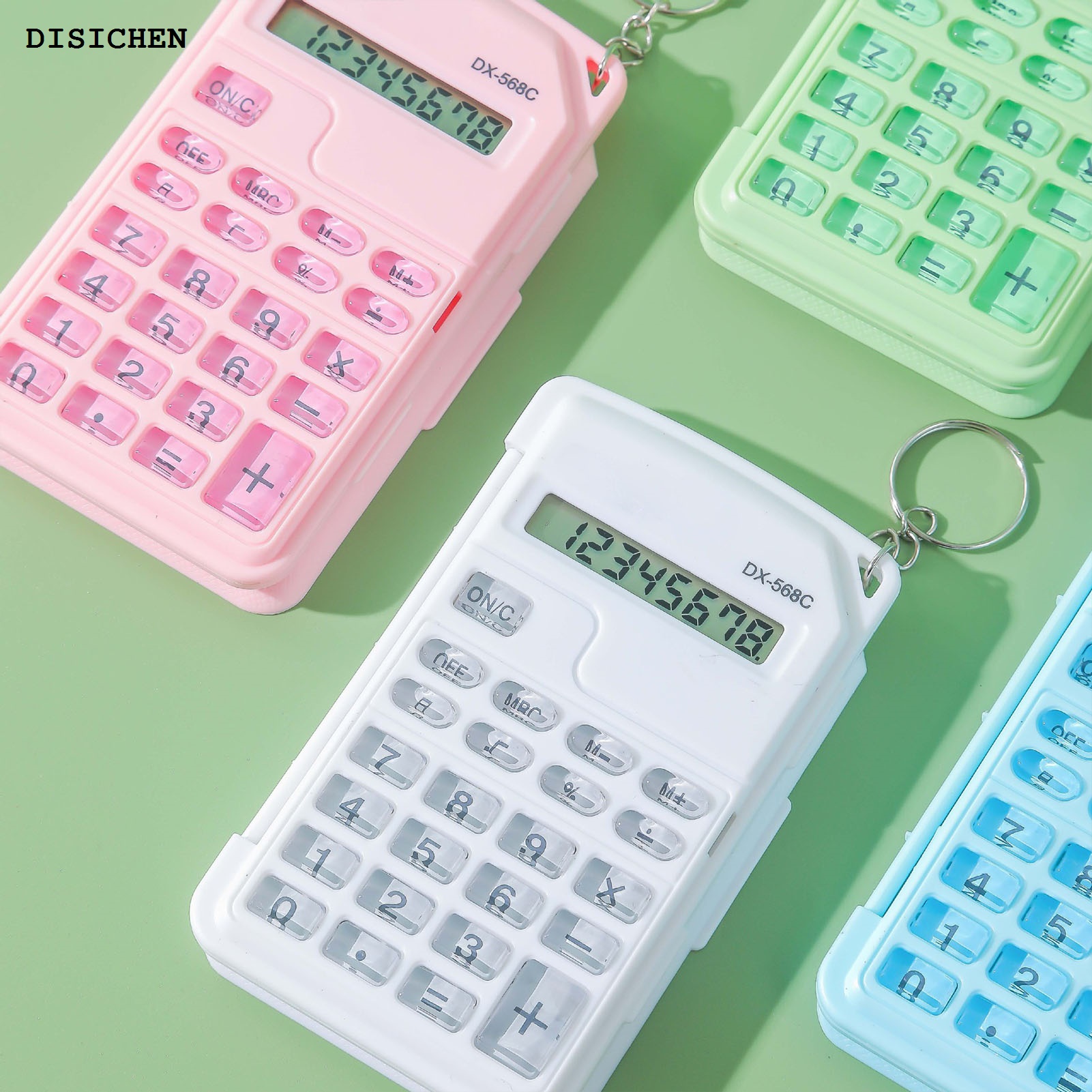 DISICHEN High Quality Mini Flip Calculator Lightweight Small portable Scientific Calculator 8 Digits candy Color Office School Supplies Stationery