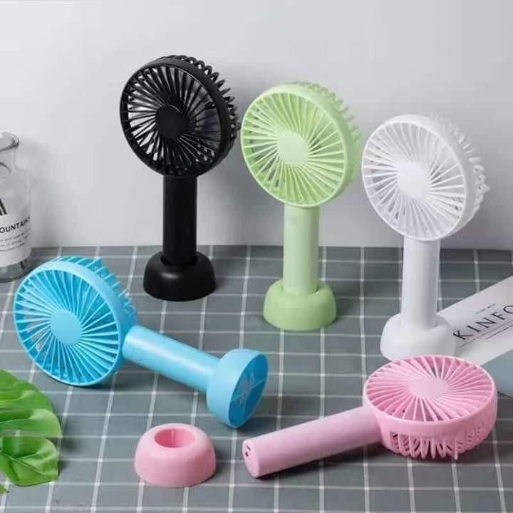 Mini Portable Fan Rechargeable With Stand 3 Speed And Long Lasting Battery Backup- Multicolor