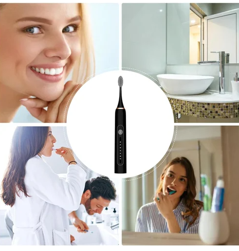 Electric Toothbrush for Adults, Automatic Electric Toothbrush, with 4 Brush Heads and Multi Modes, USB Rechargeable Toothbrush, One Charge for 30 Days, for Travel & Home