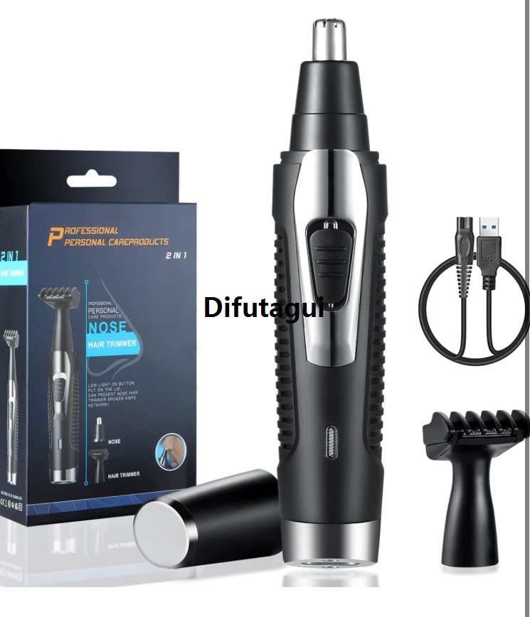 Difutagui New style 2 in 1 Nose Ear Hair trimmer rechargeable Nose High Quality hair cutting machine imported nose and ear hair machine