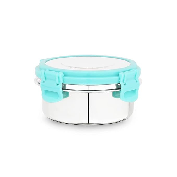 BBK Stainless Steel Fusion Latch Lock Lunch Box with Lid | Tiffin Box | For School and Office (150 ml, Pack of 1) Small Size | Leakproof