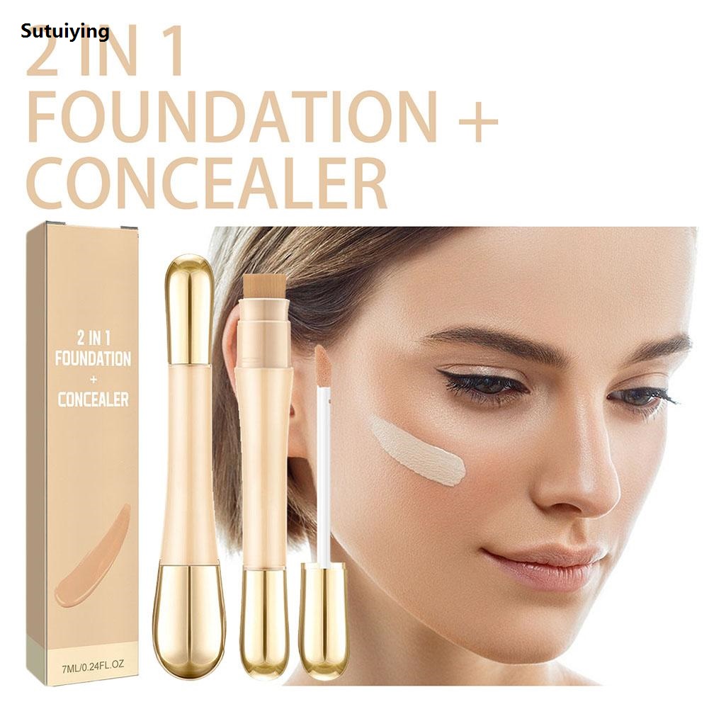 Sutuiying New Double Concealer Foundation Stick Moisturizing Spots Long New Contour Coverage Waterproof Acne Brighten Lasting Makeup T2i5