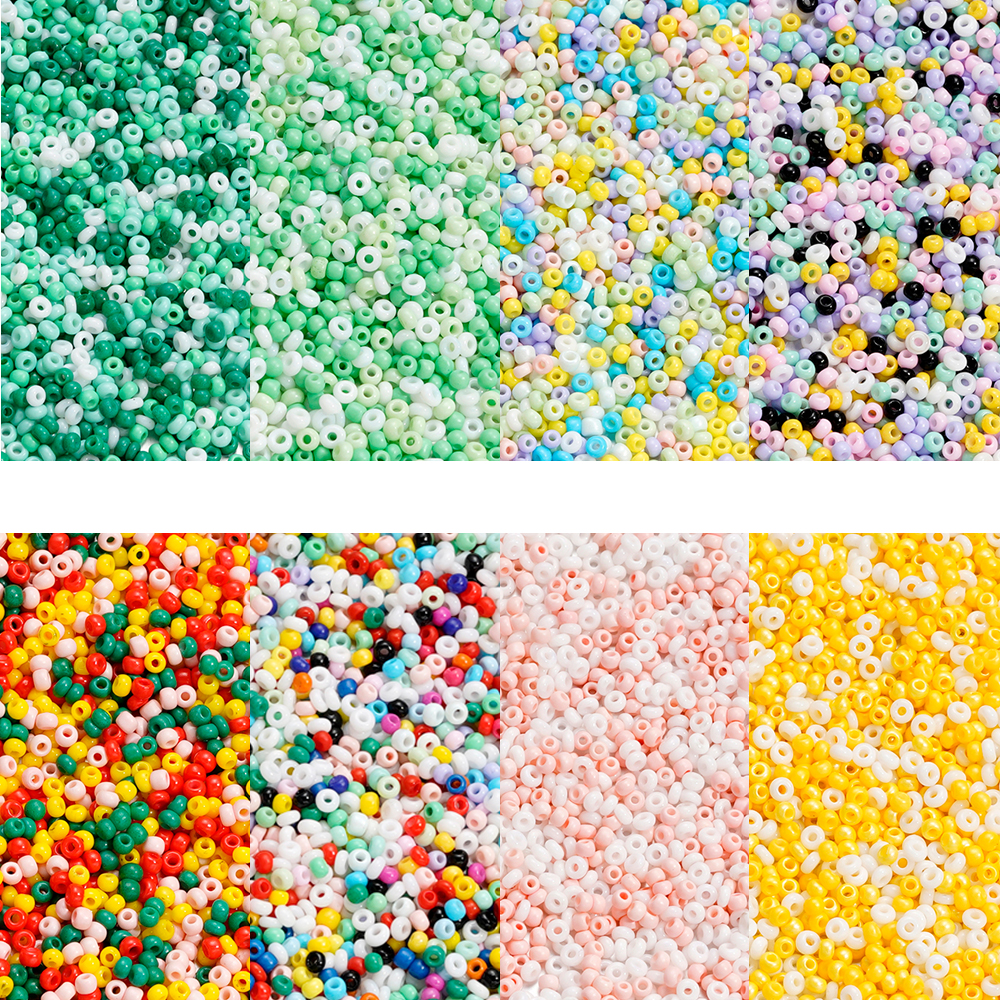 St. Kunkka 1200Pcs (10g) 2mm Colorful Glass Beads Solid Cute Small Beads For DIY Bracelets Necklaces Jewelry Accessories Making