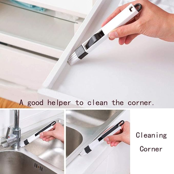 Plastic Corners & Edges Dust Multipurpose Use Cleaning Brush for Window Frame, Keyboard with Mini Dustpan