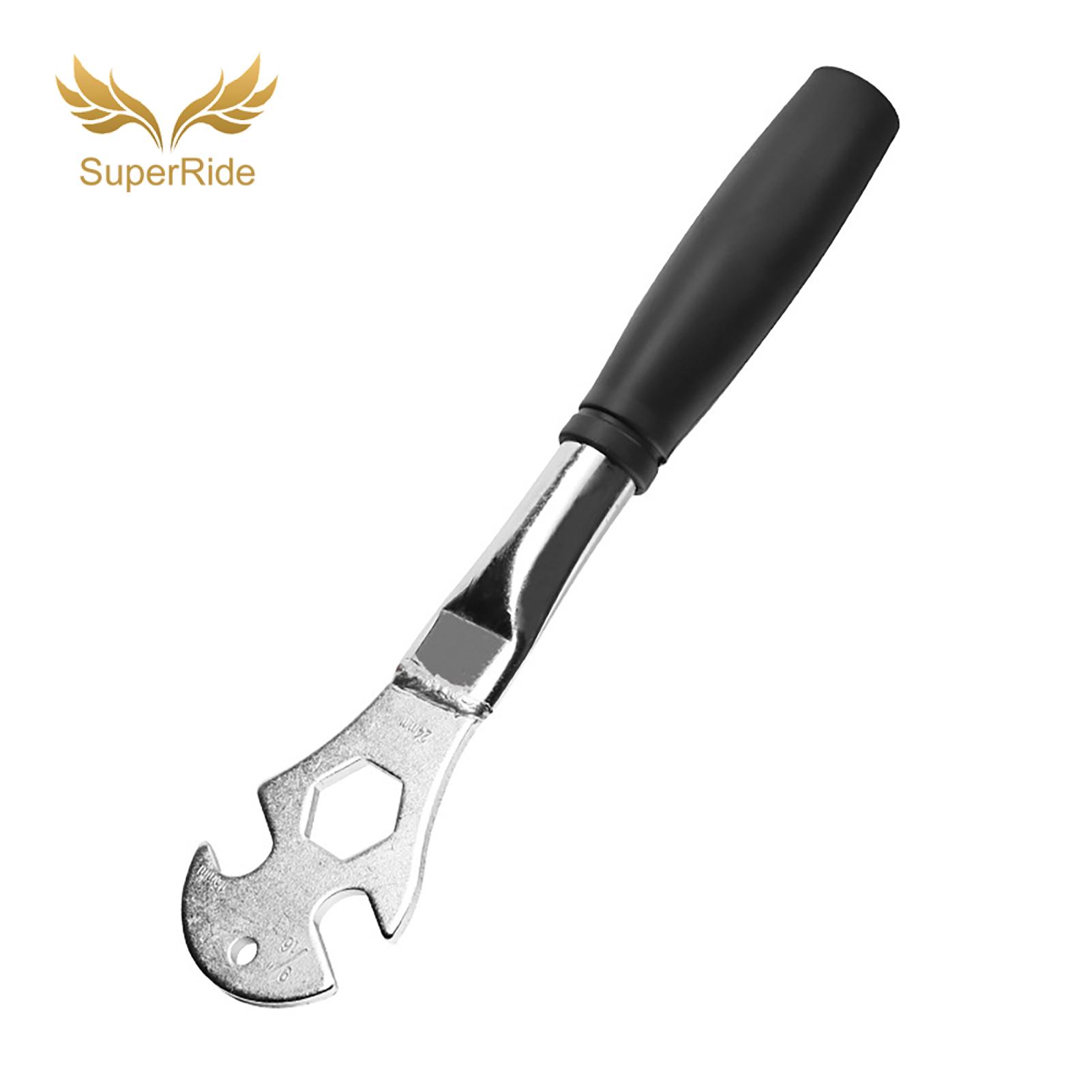 SuperRide Anti-slip Pedal Wrench Pedal Wrench Anti-slip Rubber Grip Bicycle Repair Tool High Carbon Steel Multi-size Opening Portable for Easy