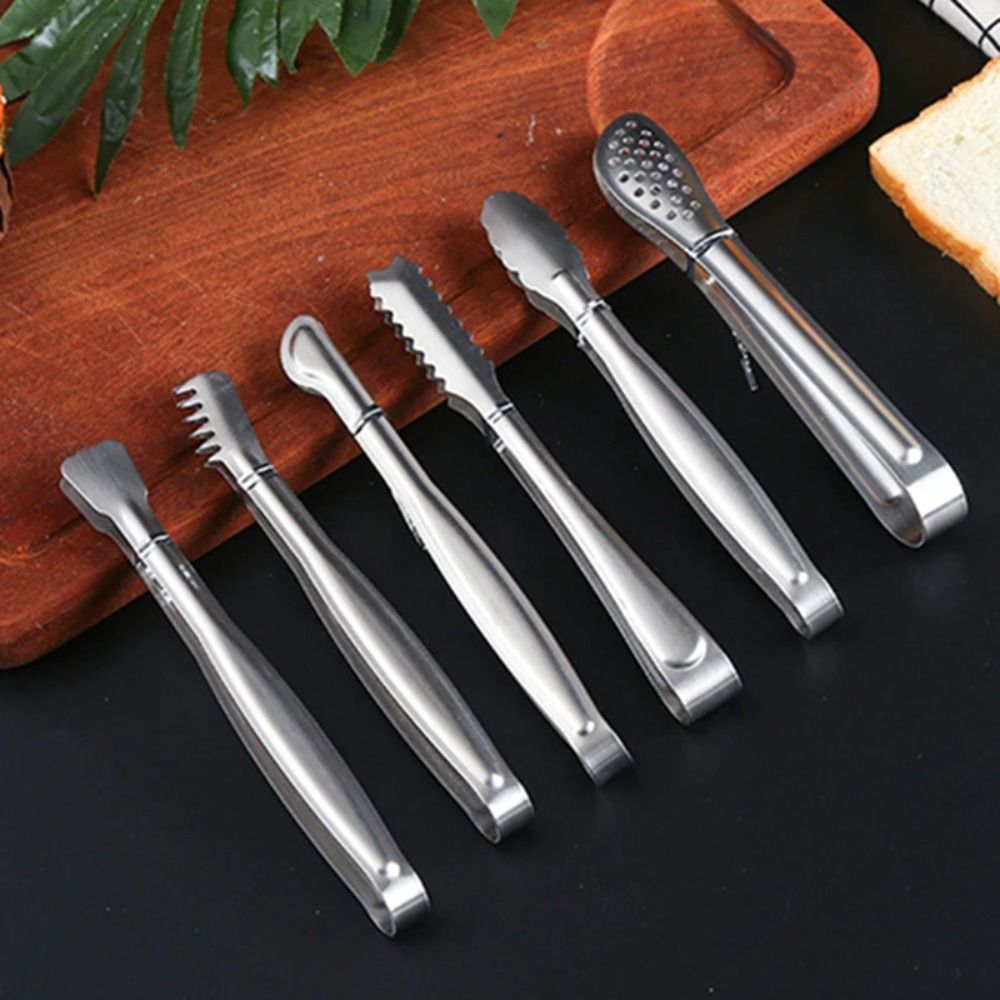Durable Stainless Steel Food Clip Non-stick Gold/Silver Grill Meat Clip BBQ Tongs Kitchen Accessories Food Cooking Clamp