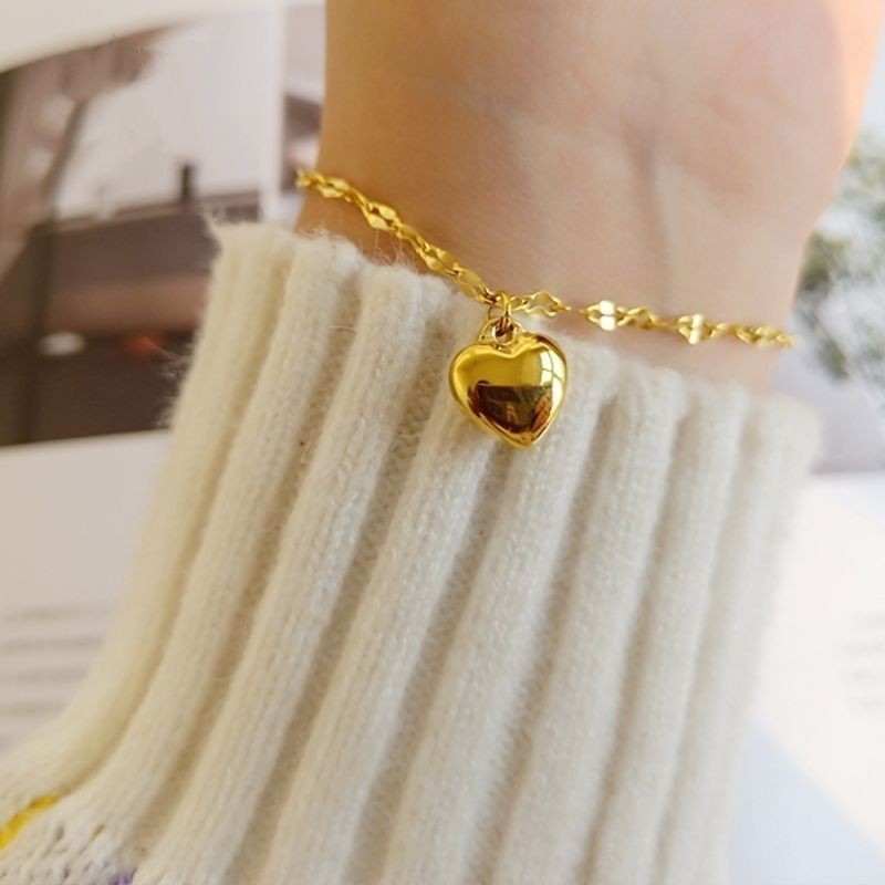 Enacolor Elegant Metal Heart Bracelets for Girl Bestie Accessories