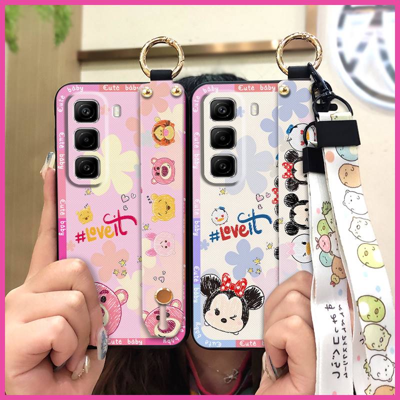Durable Wristband Phone Case For infinix Hot60 5G/Hot60i 4G/X6726/X6728/B Ring Cute Phone Holder Shockproof Anti-dust