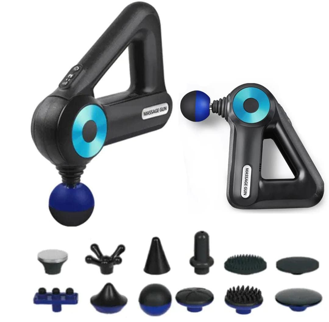 SL-8890 Triangle Massage Gun Vibration with 12 Massage Attachments for Full body Deep Tissue Muscle Body Relaxation Stiffness
