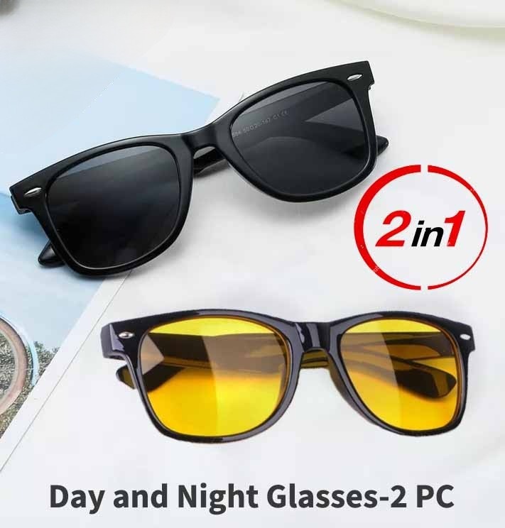 Modern Night Vision Sunglasses 2 in 1 Sunglasses for Men and Women Two sunglasses in One pack 1