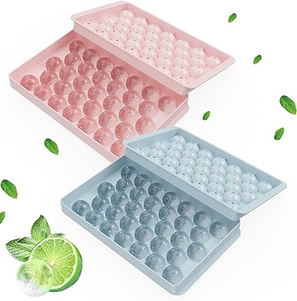 Ice Cube Tray Plastic Round Mini Circle Shape - pack of 2