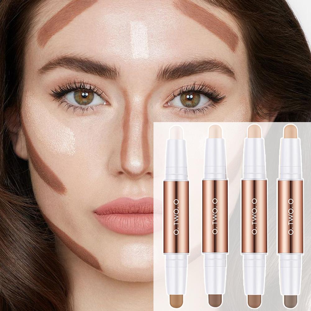 Yuanyan 4Colors Double Head Matte Contouring Bronzer Highlighter Stick Cosmetics Facial Cream Gloss High Shadow Makeup Brighten Nos B3V1