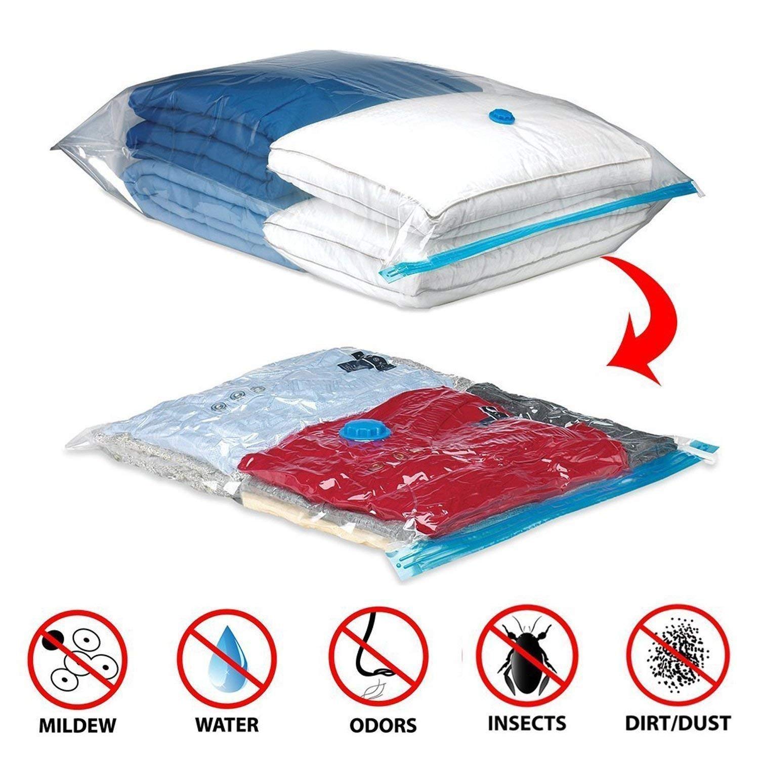 Plastic Space Saver Vacuum Storage Compression Bags (Transparent, 70 X 100 cm) - Pack of 1