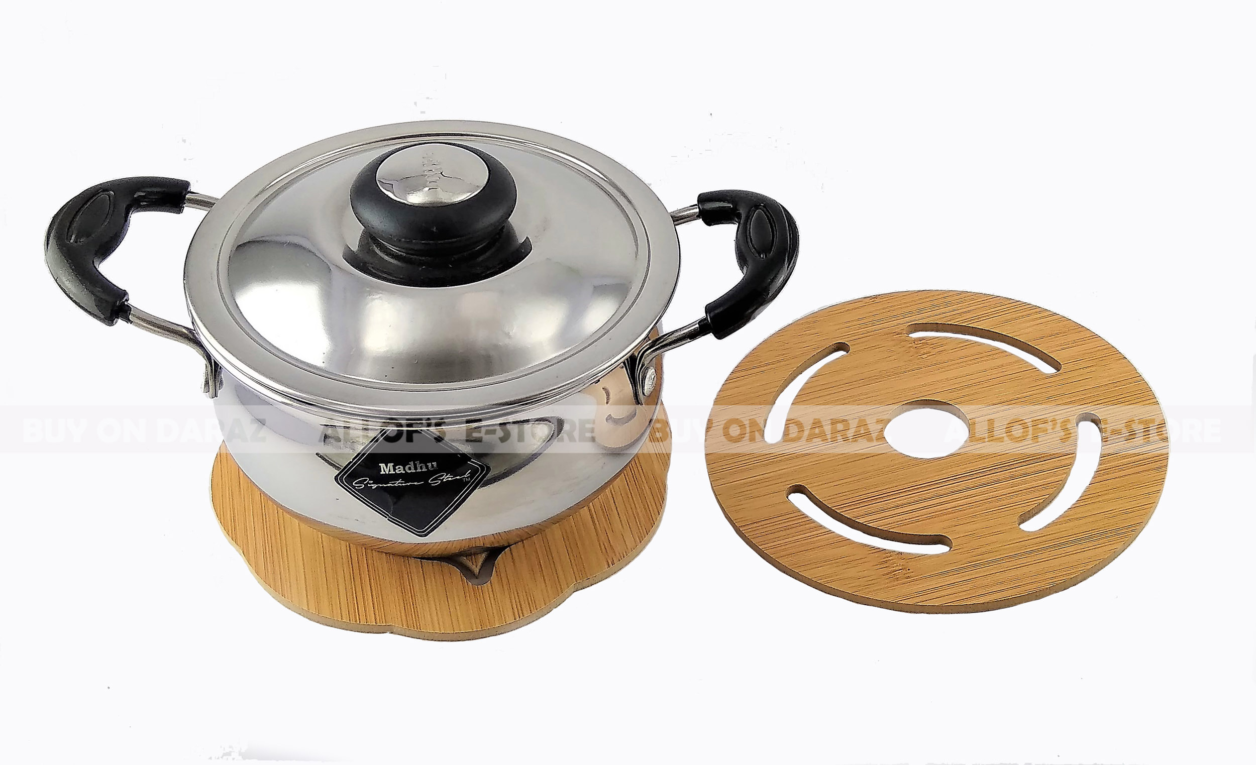 Hot Pot Stand /Mat(Wooden Bamboo Pattern) - For Simply Use in Kitchen and as Tableware