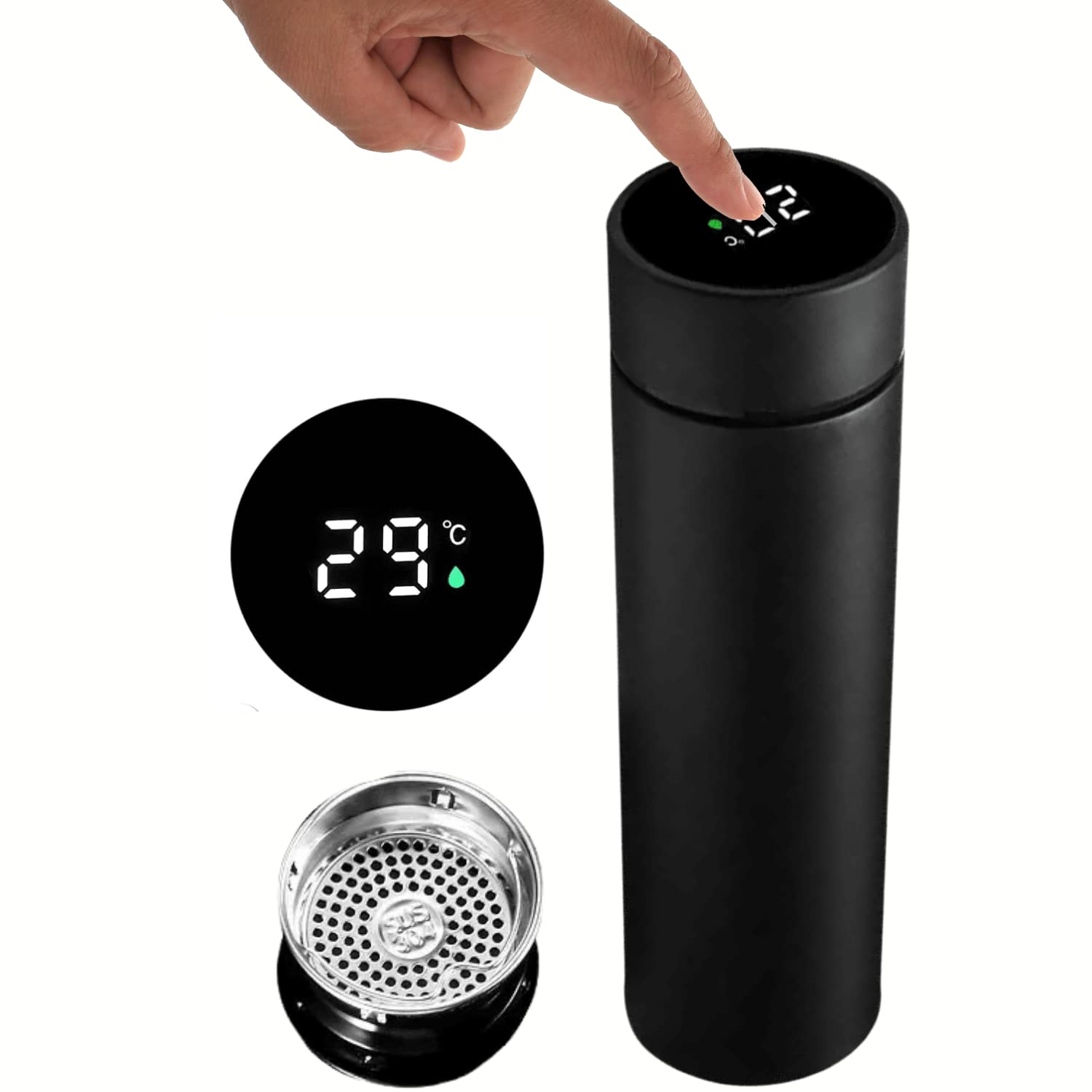 Smart LED Display Temperature Bottle Vacuum Flask Stainless Steel | Leakproof | Travel, Kids, Fitness, Sports, Gym, Workout 500ml (Any Color)