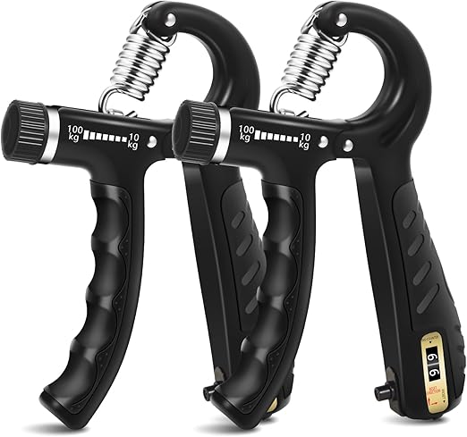 Grip Strength Trainer with 11-132Lbs (5-60kg) Adjustable Resistance, Hand Gripper, Forearm Strengthener, Finger Exerciser for Muscle Building and Injury Recovery