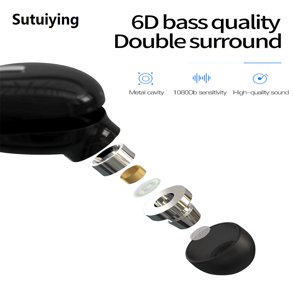 Sutuiying Travel Work, Hiking, Noise Cancelling Sleep Headphones Plug Stereo Headphones X9 Wireless Earbuds for Sports,