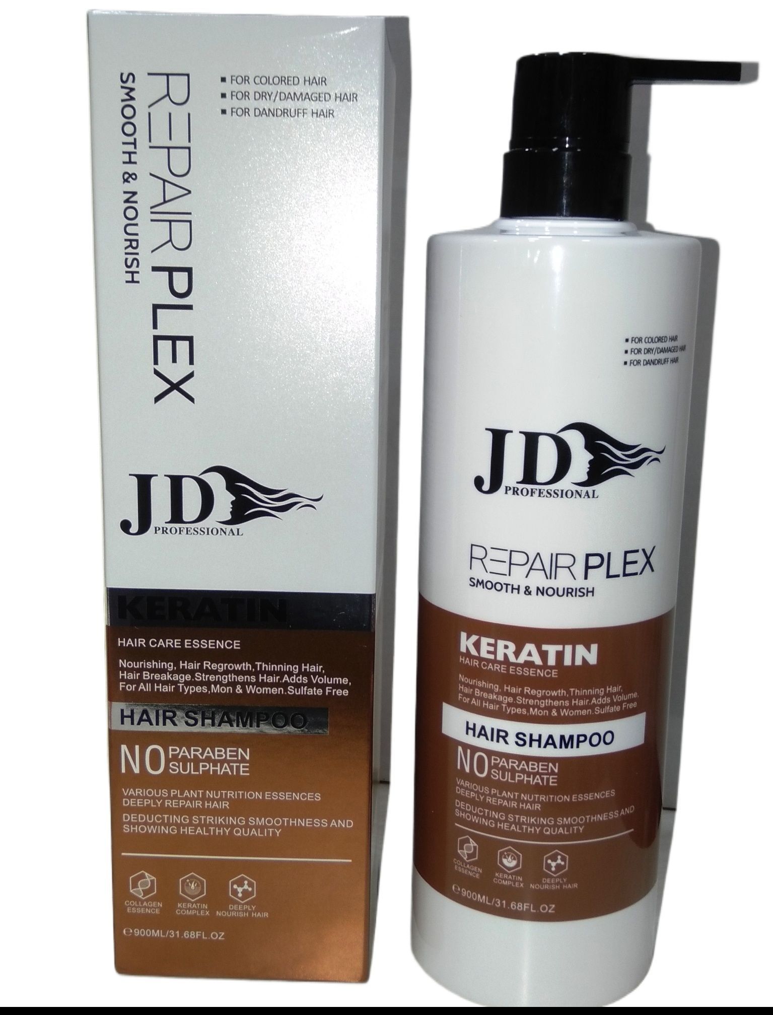 J D Professional Repair Plex Smooth & Nourish Keratin Shampoo 900ml