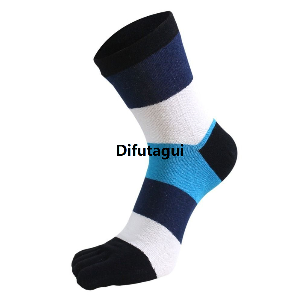 Difutagui Cotton sweat socks 44-39EU sweat wicking pair five finger antibacterial 2025 New Luxury breathable toe socks men's toe socks movement