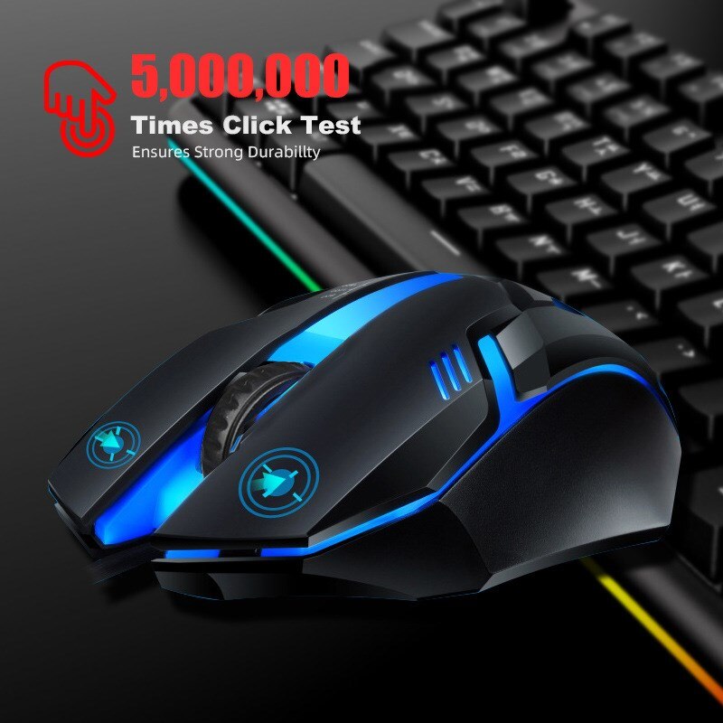 Smart Choice USB Wired Gaming Mouse | 1000 DPI Ergonomic LED RGB E-Sports Mouse for PC, Laptop, Computer | Ultra Lightweight with 1.5m Braided Cable for Work and Competitive Games | Gaming Mouse | Mice