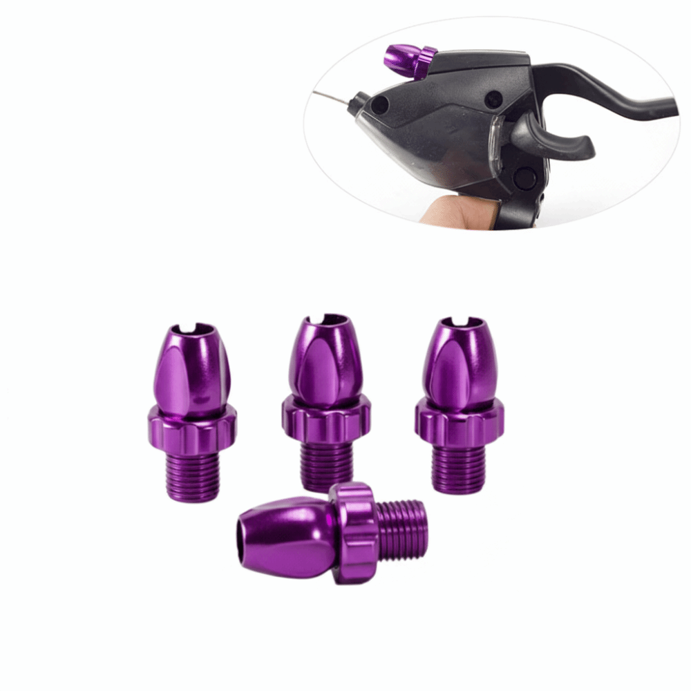 4PCS Durable Aluminum Alloy Bike Brake Lever Adjuster Screws Purple 10mm Bike Brake Adjuster Screws Easy Installation Lightweight Brake Lever Adjuster Bolts Workshop Use