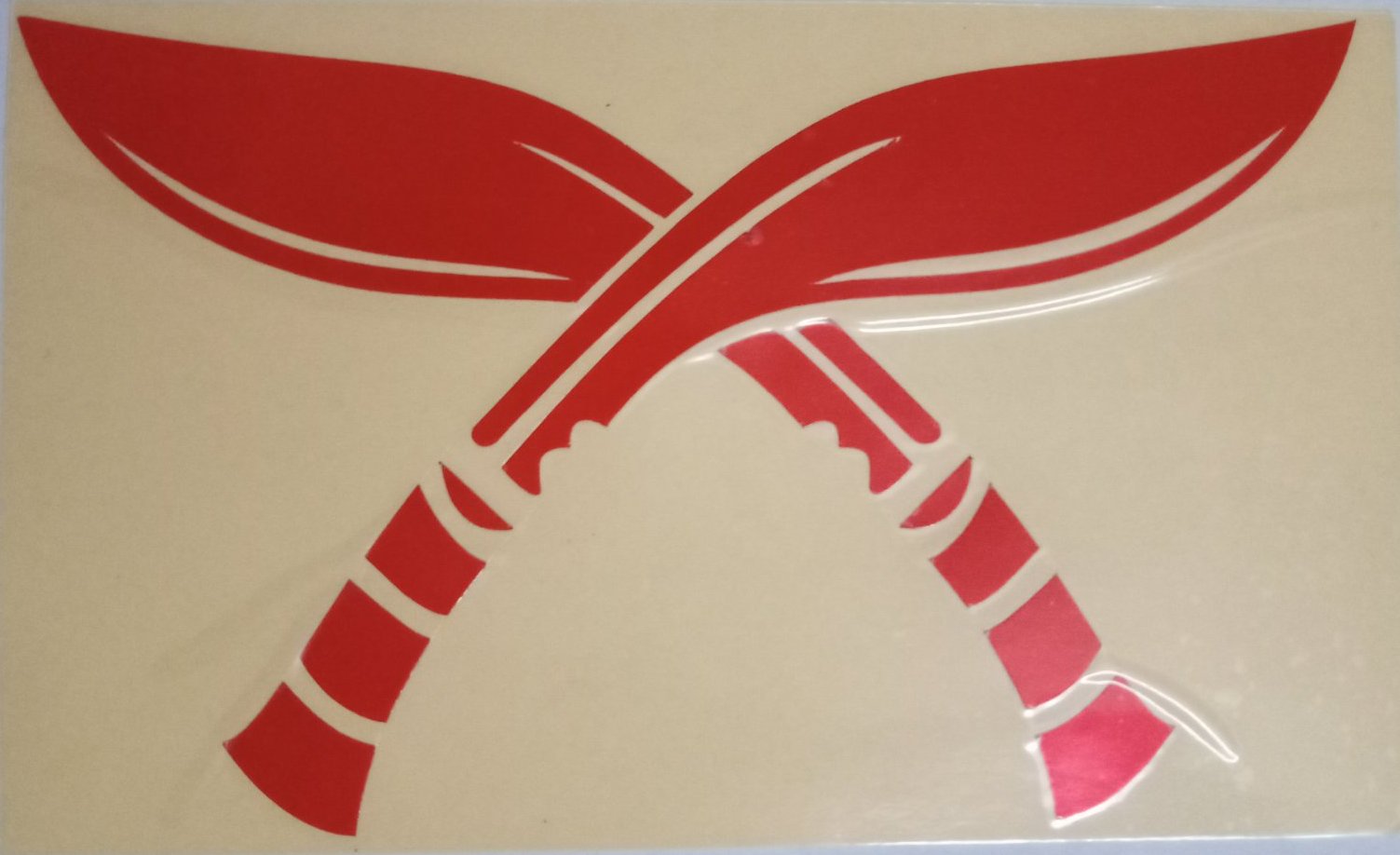 1PCS 15.5/9.5CM Red Cross Khukuri Sticker For Car, Bike, Laptop, Office Home And Restaurant Wall