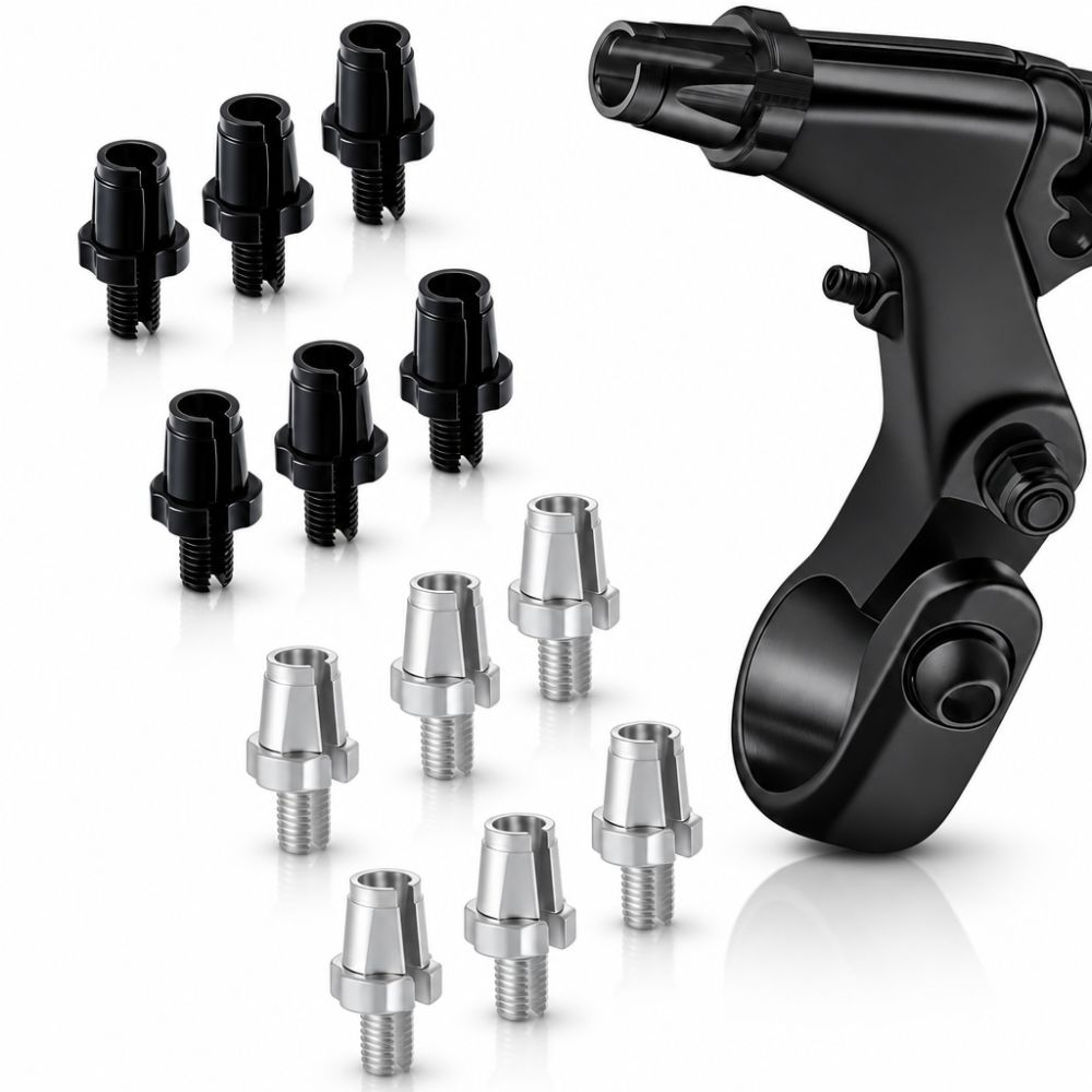 12PCS Durable M7 Thread Bike Brake Lever Adjuster Screws Aluminum Alloy Black and Silver Brake Cable Adjusting Screws Compact Lightweight Bicycle Brake Screw Bike Maintenance