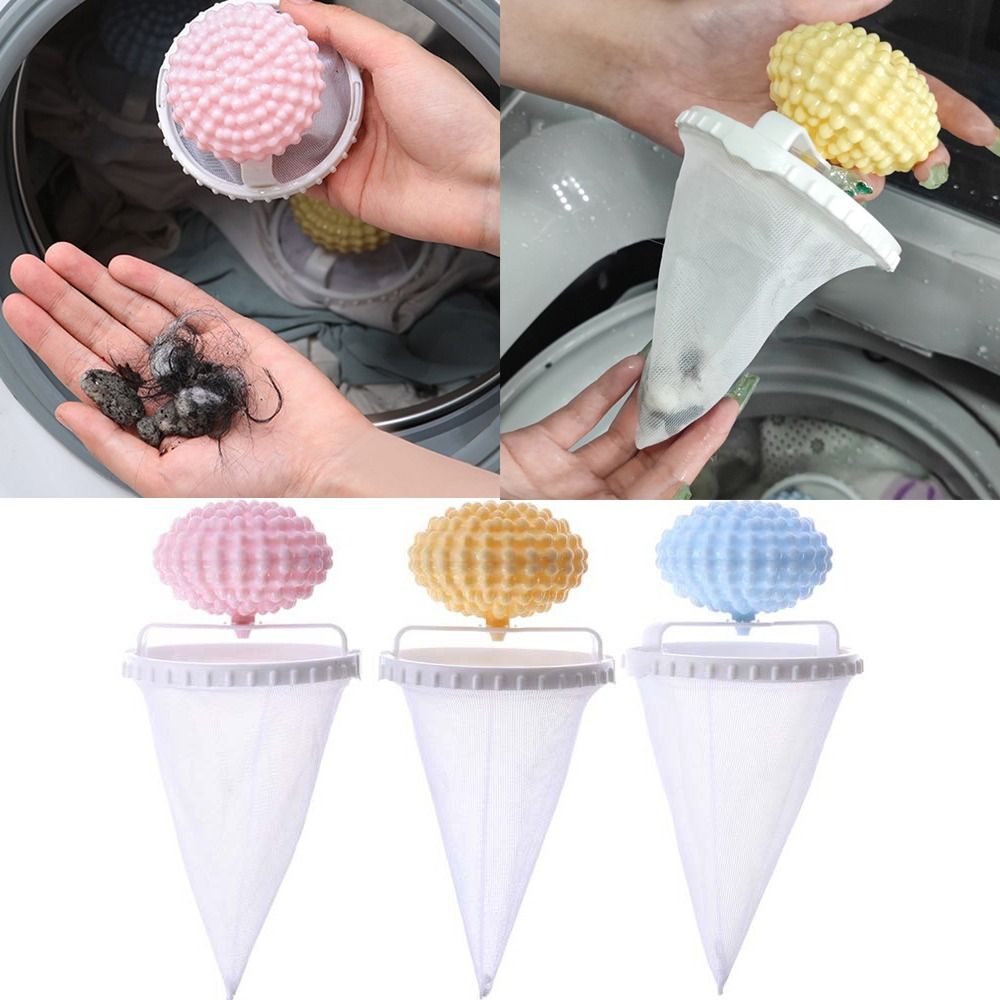 Upgrade Cleaning Tools Laundry Ball Strainer Bag Household Fur Hair Catcher Washing Machine Filter Net Clean Product Reusable Clothes Cleaning Ball for Home & Living