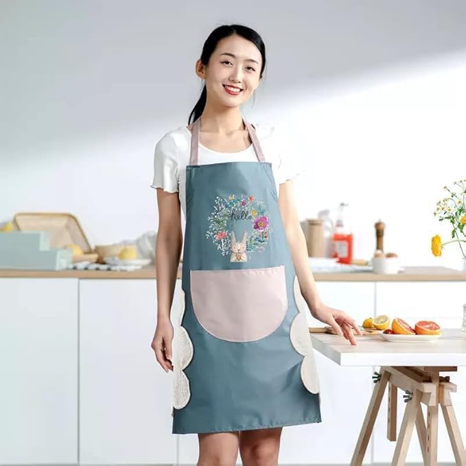 Waterproof & Oil-Proof Apron Cartoon Printed Kitchen with Pocket | Cooking, Cleaning & Dish Washing Apron for Men & Women