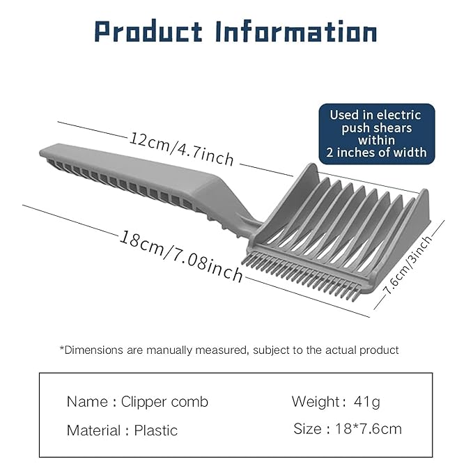 Gradient Hair Clipper Comb - Fade & Taper Cutting Comb for Barbers and Home Haircuts | Durable, Heat-Resistant, Anti-Static Professional Styling Tool