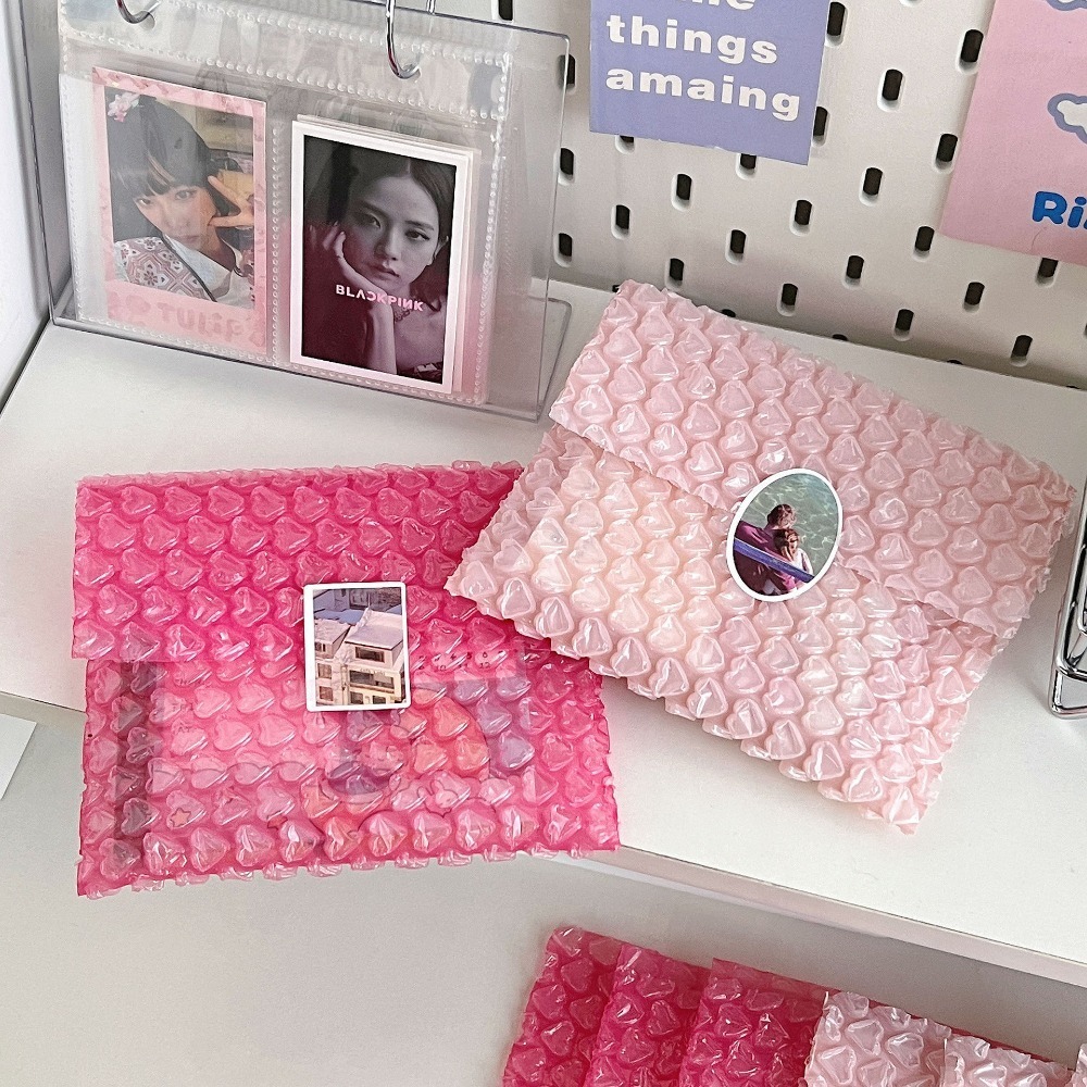 10/1pcs Portable Heart Bubble Bag Self-Seal Packaging Pink Padded Envelopes Shockproof Mini Gift Packaging Bag Small Business Supplies