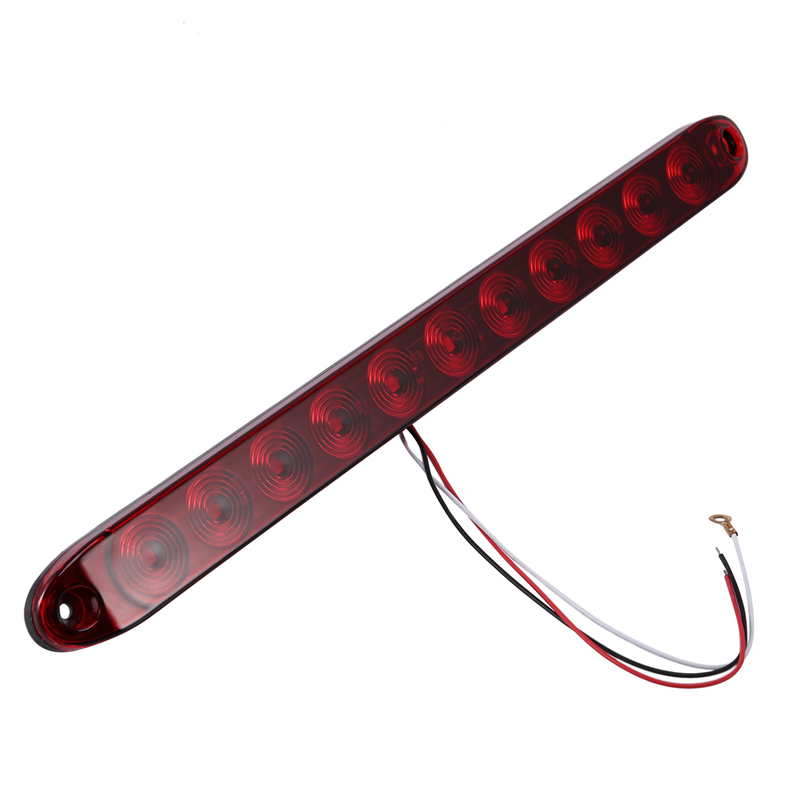 JAERBEE 3Pcs Red 15 Inch 11 LED Light Bar Stop Turn Tail 3Rd Brake Light Truck Trailer Identification Id Bar Waterproof