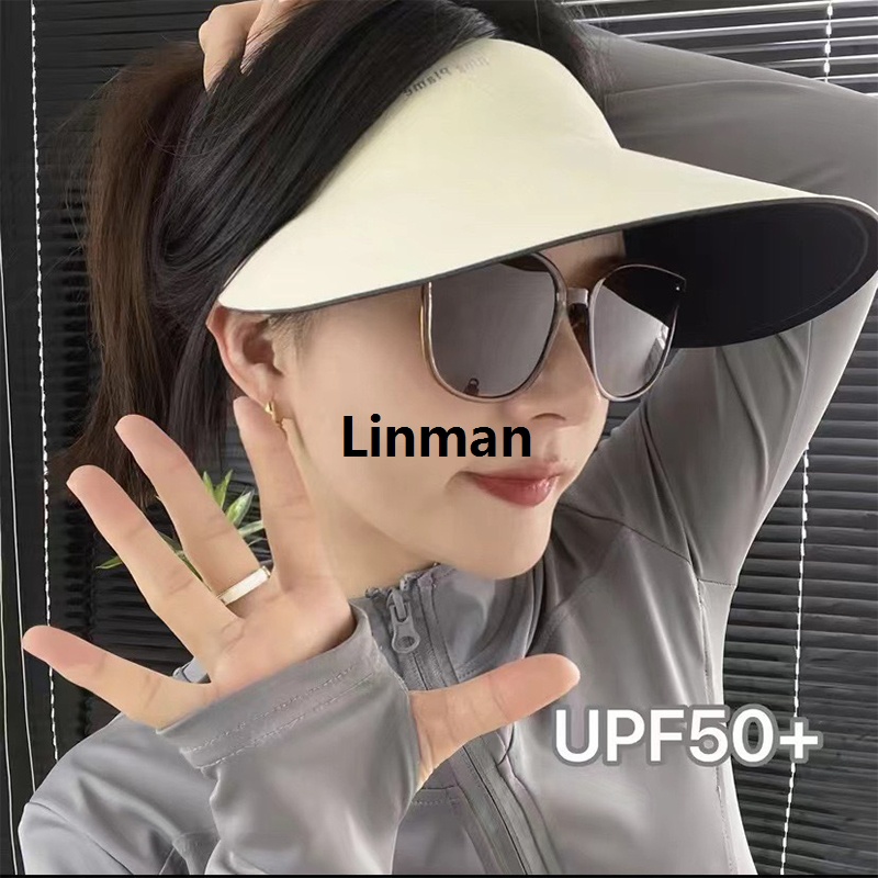 Seamless Invisible Edge Sun Visor Cap Women Summer Wide Brim UV Blocking Airy Quick Dry Adjustable Headband for Travel Beach Use