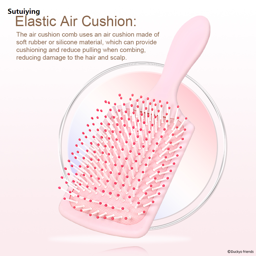 Sutuiying Square Hair Brush Anti-static Detangling HairBrush Wet Dry Dual Fifty percent discount Purpose Comb Mini Cute Pattern Comb Hairdressing Styling Tools