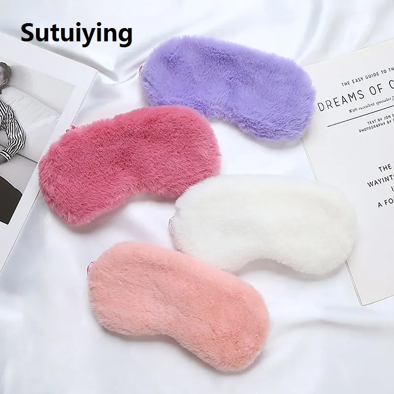 Sutuiying 1PC Plush Sleep Eye Mask Aldults Sleep Better Light Proof Night Eye Cover Soft And Skin-friendly Silk Eye Patches Health Care
