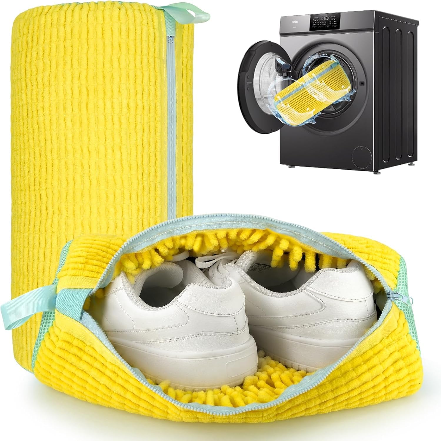 Shoe Washing Machine Bag, Trainer Sneaker Laundry Shoes Bag for Washing Machine Shoe Cleaning Bag Reusable with Zipper