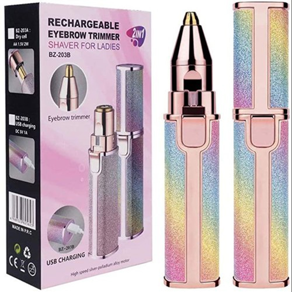Rechargeable 2 In 1 Flawless Facial And Eyebrow Hair trimmer and Shavers