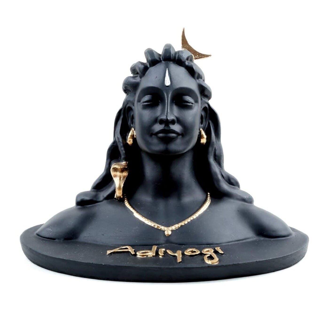 Isha Adiyogi Shiv Statue / Murti for Car Dashboard, Shankara Shiva Worship & Gifts, Home Decor, Office Desk Paper Weight Showpiece-9cm -|