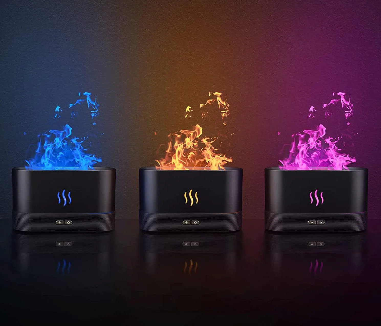 Prime Picks Premium Humidifier | AuraDecor Flame Aroma Diffuser Humidifier 180ml | Portable Ultrasonic Essential Oil Diffuser with Flame Effect, 7-Color Night Light, Auto Shut-Off, Ultra Quiet for Home, Office, Yoga & Bedroom