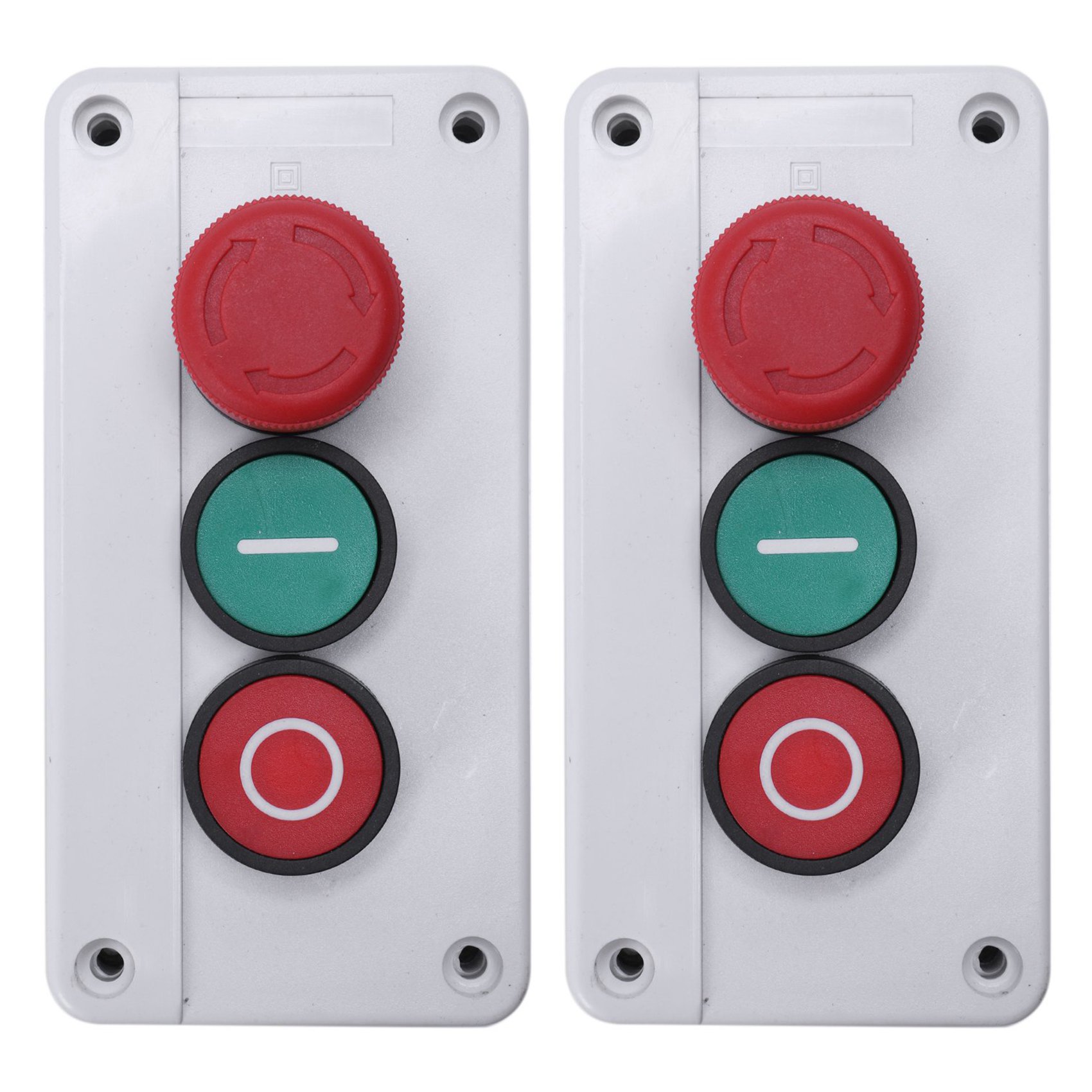 fasdaga 2X NC Emergency Stop NO Red Green Momentary Push Button Switch Station 600V 10A