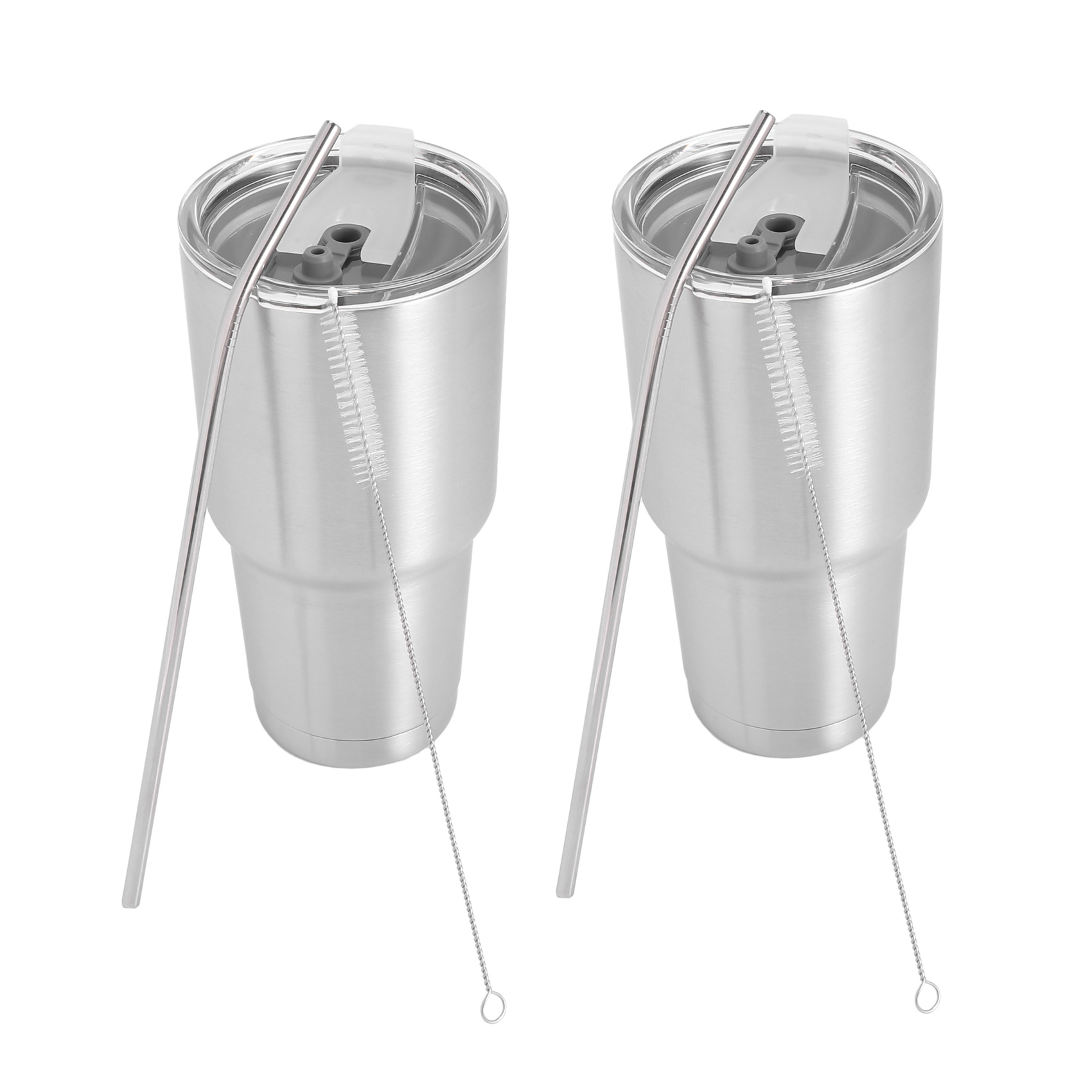 NAMUNY 2X Stainless Steel Tumbler Cup with Lid Straw Double Wall Vacuum Flask Insulated Beer Cup Drinking Thermoses Coffee