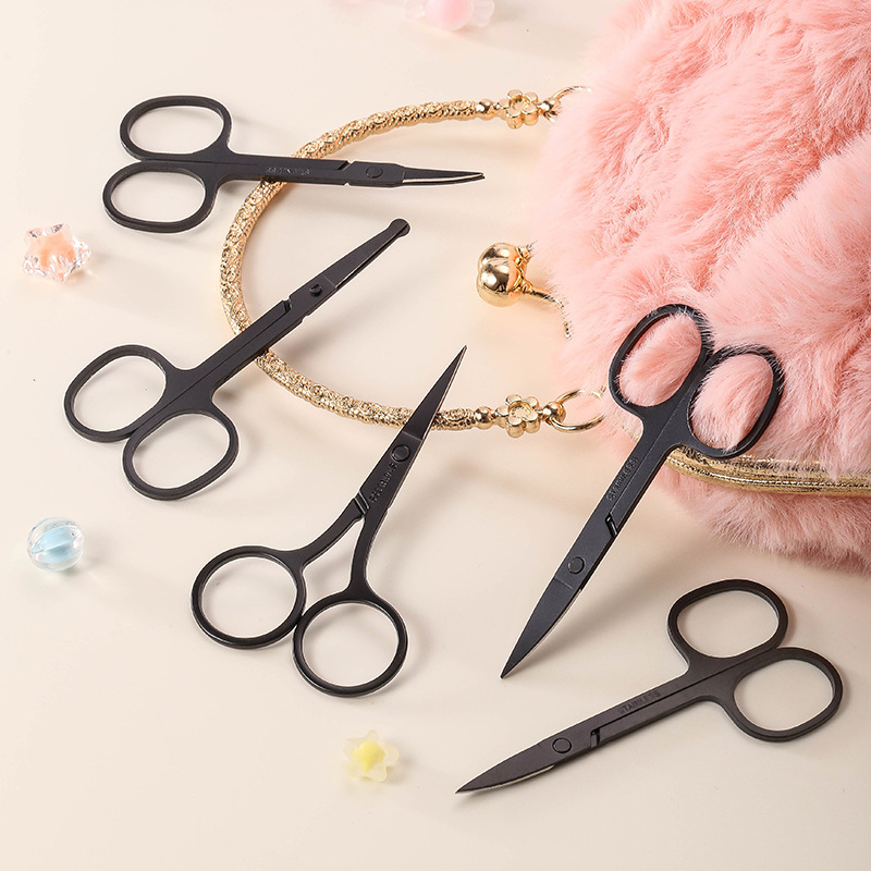 Beauty round head nose hair scissors, eyebrow scissors, shaved nostrils, nose hair repair scissors, small scissors, eyebrow trimming, scissors