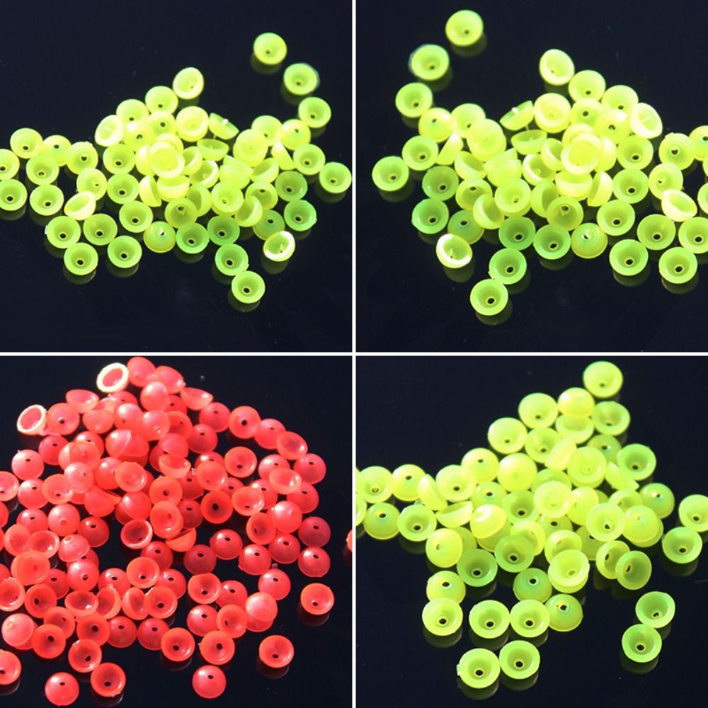 New Glowing Balls Fishing Bead Half Round Plastic Half Round Stopper Beads Sea S/L Fishing Stopper Bead
