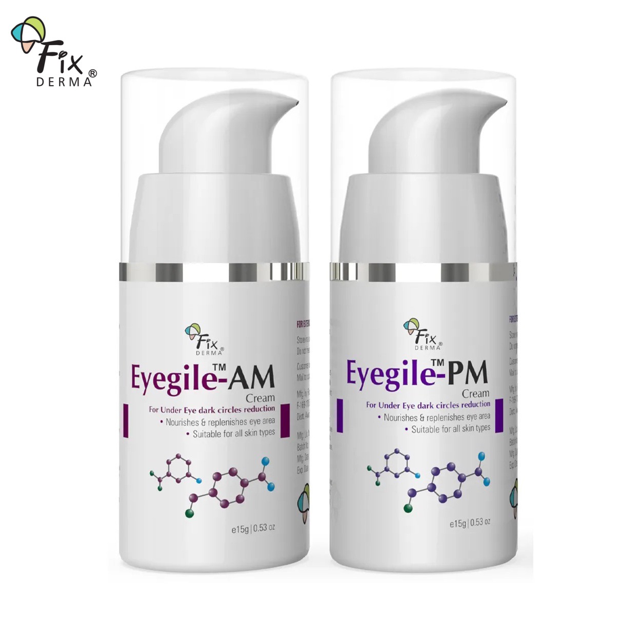 Fix Derma Eyegile AM & PM Cream 15g each | For Undereye Dark Circles