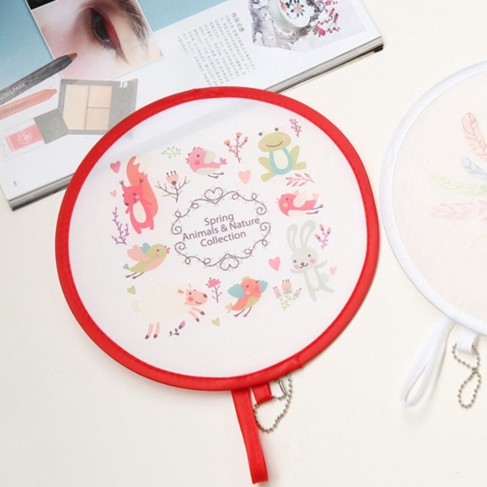 Party Favors Lightweight Cartoon Folding Fan Durable Fun Designs Handheld Round Fan Portable Plastic Mini Pocket Fan Men